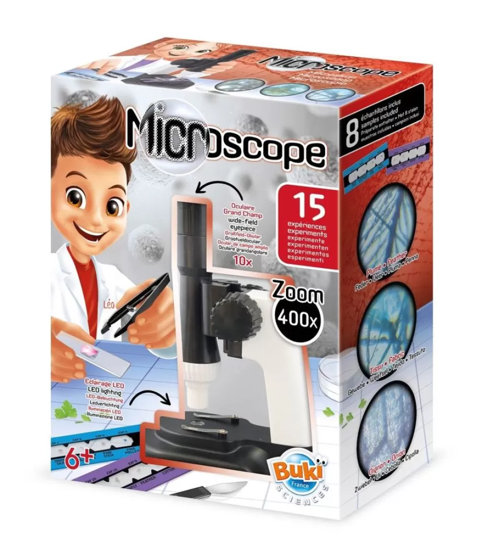 Buki Sinterklaas Cadeau 11 - 12 Jaar* Experimenten Met Microscoop Met 15 Experimenten