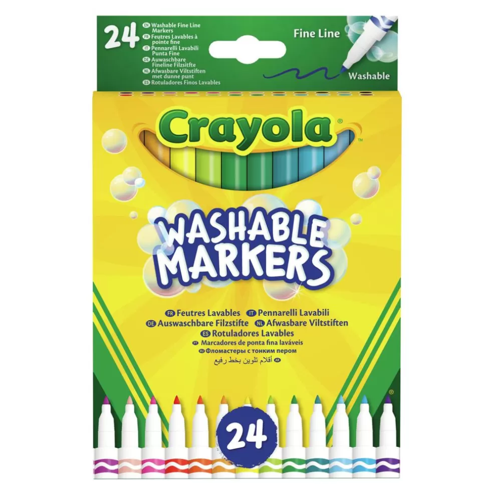 Crayola Sinterklaas Cadeau 11 - 12 Jaar* Afwasbare Viltstiften Met Dunne Punt, 24 Stuks