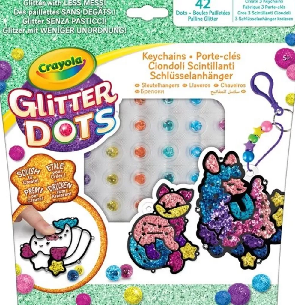 Crayola Sinterklaas Cadeau 9 - 10 Jaar* Glitter Dots - Sleutelhanger Dieren