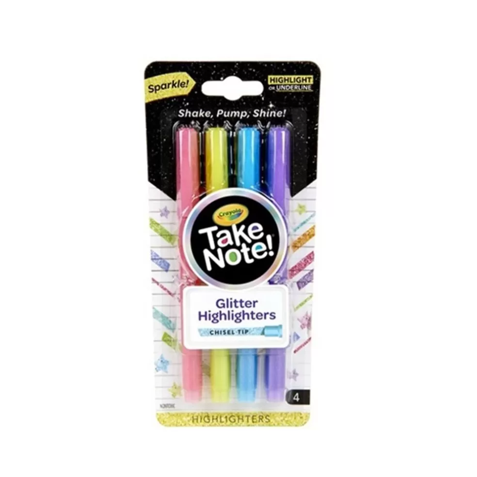 Crayola Sinterklaas Cadeau 11 - 12 Jaar* Glitter Markeerstiften - 4 Stuks