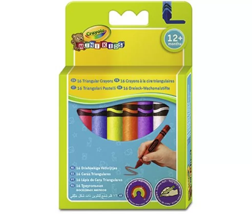 Crayola Sinterklaas Cadeau 7 - 8 Jaar* Waskrijtjes Driehoek, 16 Stuks