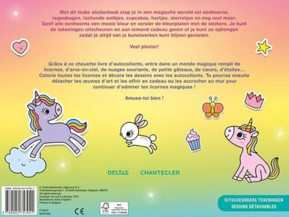 Deltas Sinterklaas Cadeau 3 - 4 Jaar* Color En Stickerfun - Magische Eenhoorns