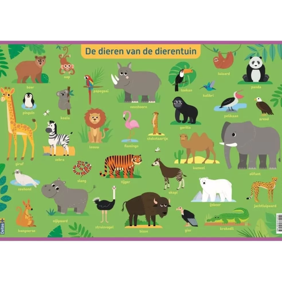 Deltas Sinterklaas Cadeau 3 - 4 Jaar* Educatieve Onderlegger - De Dieren Van De Dierentuin (Preschool)