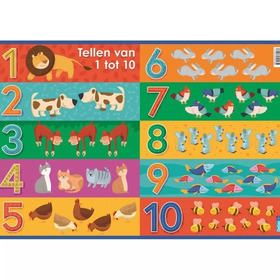 Deltas Sinterklaas Cadeau 3 - 4 Jaar* Educatieve Onderlegger - Tellen Van 1 Tot 10 (Preschool)