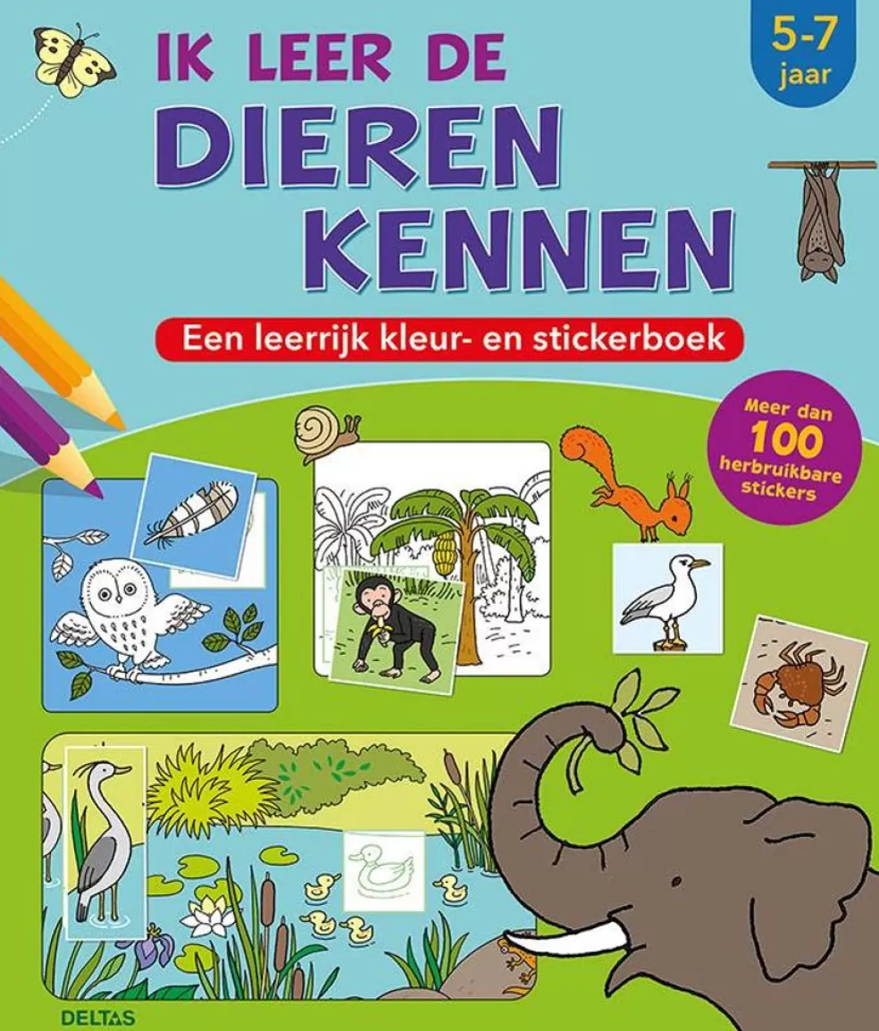 Deltas Sinterklaas Cadeau 3 - 4 Jaar* Ik Leer De Dieren Kennen - Een Leerrijk Kleur- En Stickerboek