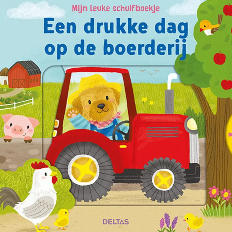 Deltas Sinterklaas Cadeau 3 - 4 Jaar* Kartonboekje Met Beweegbare Elementen - Een Drukke Dag Op De Boerderij