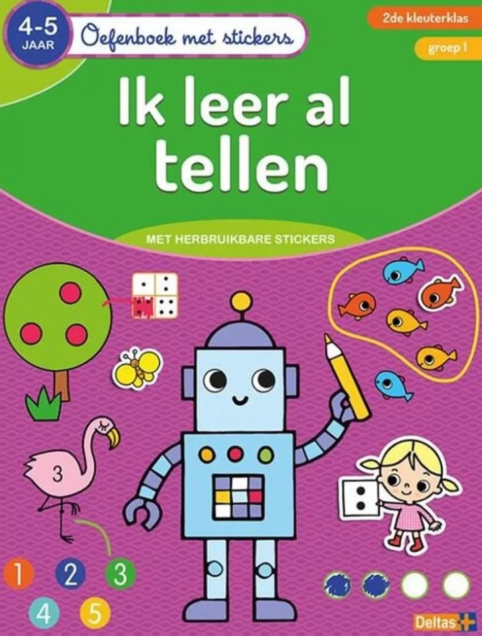 Deltas Sinterklaas Cadeau 5 - 6 Jaar* Oefenboek Met Stickers - Ik Leer Al Tellen (4-5 Jaar)