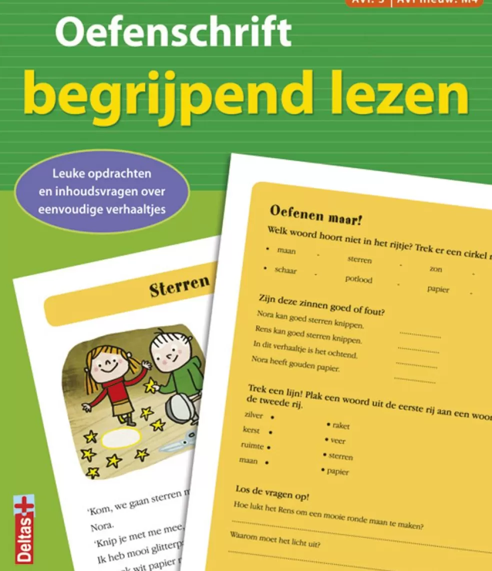 Deltas Sinterklaas Cadeau 7 - 8 Jaar* Oefenschrift Begrijpend Lezen - Avi:3 Avi Nieuw: M4 (Groen)