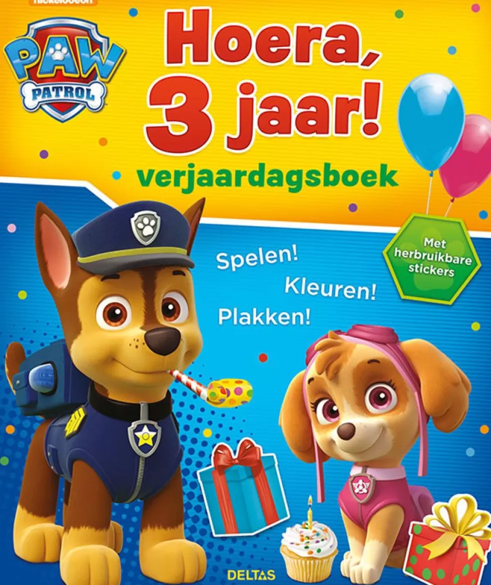 Deltas Sinterklaas Cadeau 3 - 4 Jaar* Verjaardagsboek - Paw Patrol Hoera, 3 Jaar!