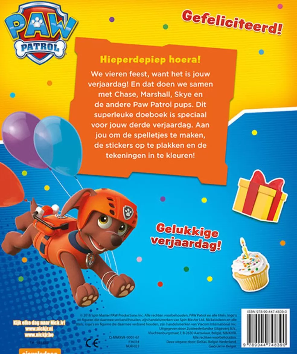 Deltas Sinterklaas Cadeau 3 - 4 Jaar* Verjaardagsboek - Paw Patrol Hoera, 3 Jaar!