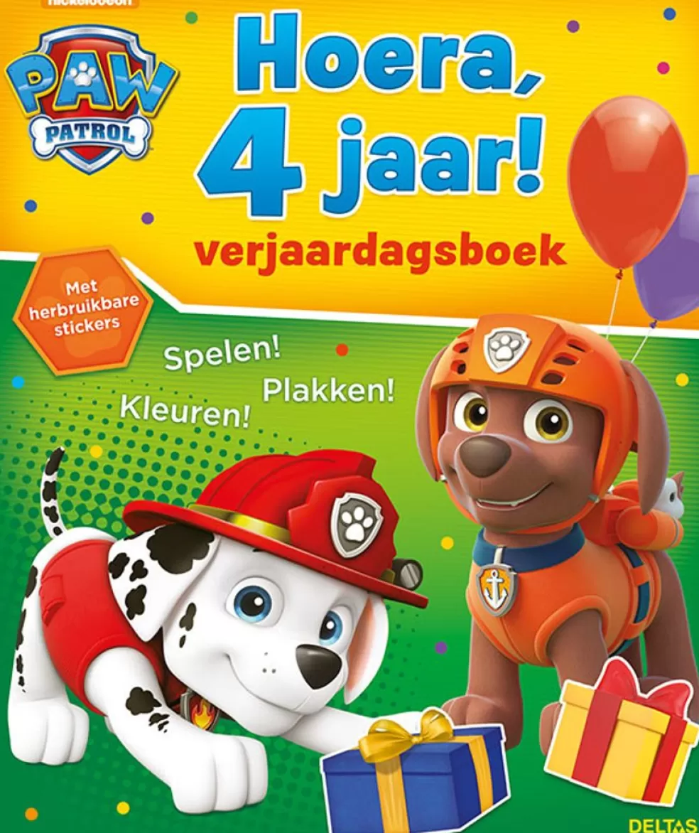 Deltas Sinterklaas Cadeau 3 - 4 Jaar* Verjaardagsboek - Paw Patrol Hoera, 4 Jaar