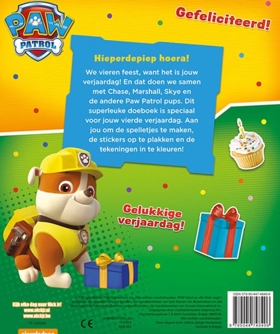 Deltas Sinterklaas Cadeau 3 - 4 Jaar* Verjaardagsboek - Paw Patrol Hoera, 4 Jaar