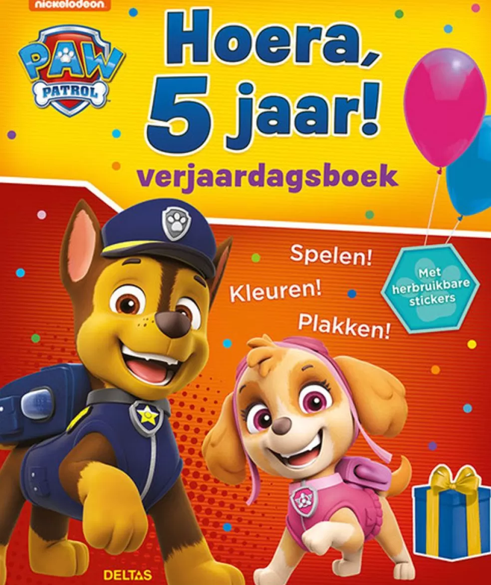 Deltas Sinterklaas Cadeau 5 - 6 Jaar* Verjaardagsboek - Paw Patrol Hoera, 5 Jaar