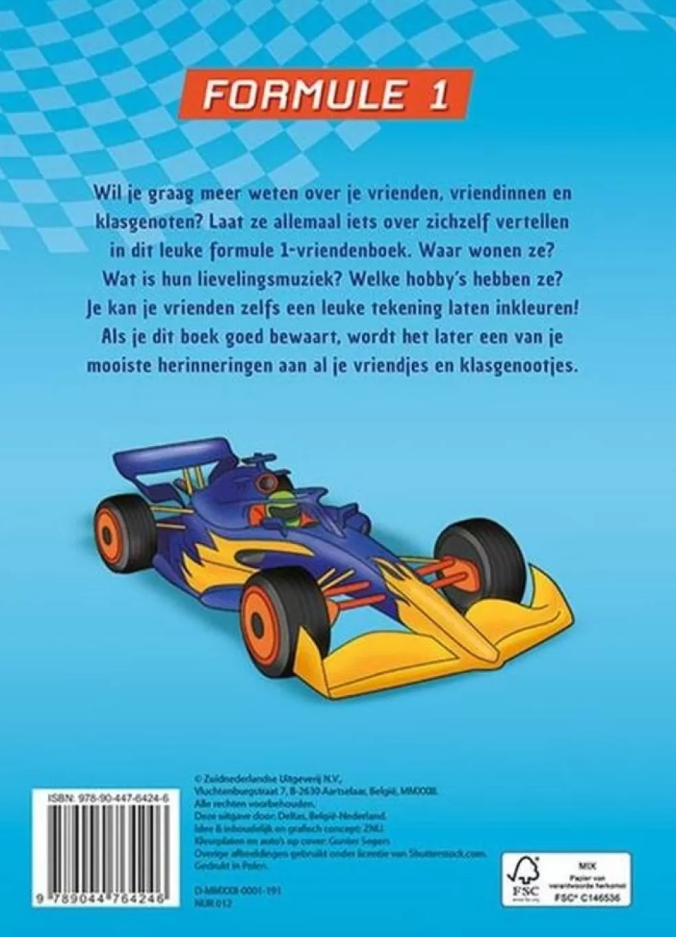 Deltas Sinterklaas Cadeau 9 - 10 Jaar* Vriendenboek - Formule 1