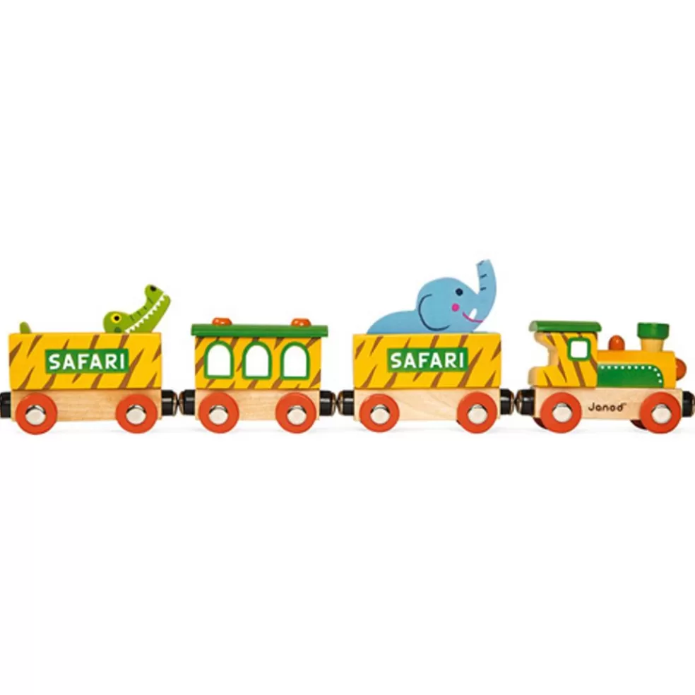 Janod Sinterklaas Cadeau 0-2 Jaar* Houten Trein Safari - Magnetisch