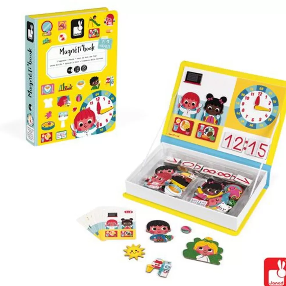 Janod Sinterklaas Cadeau 7 - 8 Jaar* Magnetibook - Klok Kijken