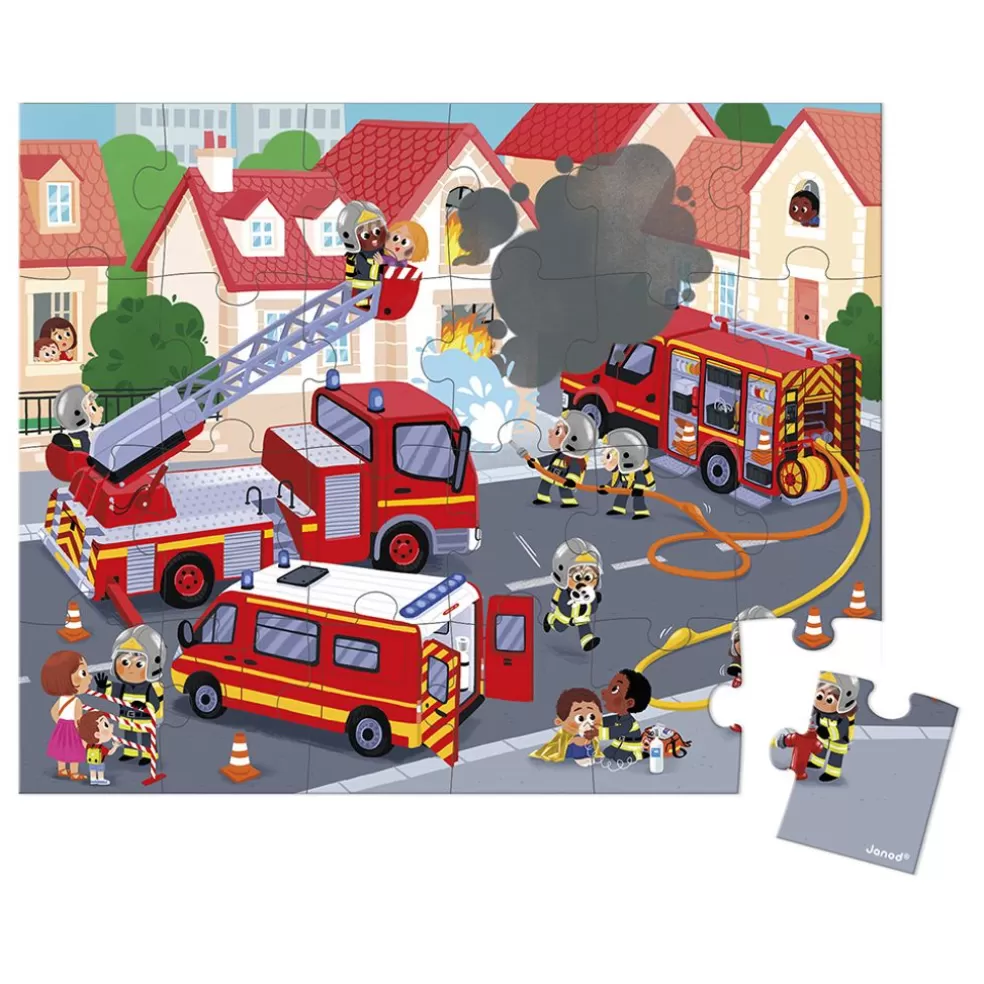 Janod Sinterklaas Cadeau 5 - 6 Jaar* Puzzel - De Brandweer (24 Stukjes)