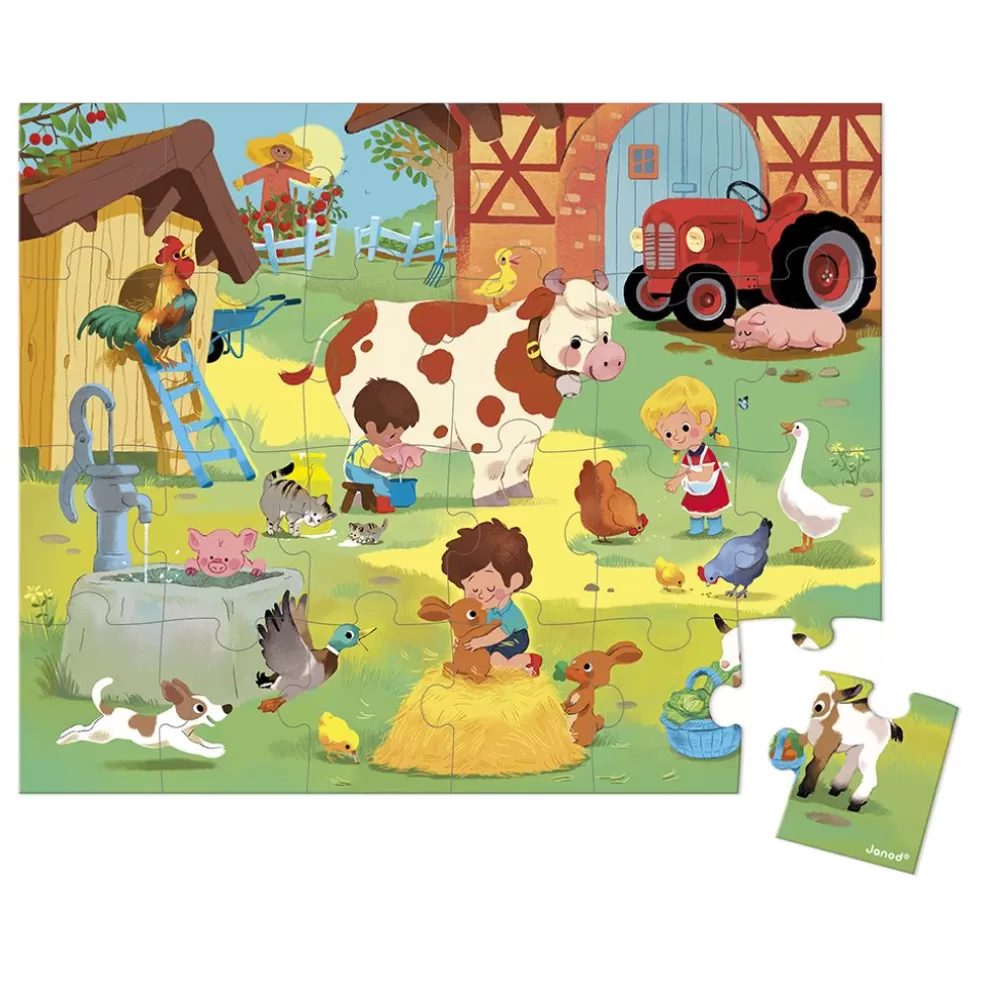 Janod Sinterklaas Cadeau 5 - 6 Jaar* Puzzel - Op De Boerderij (24 Stukjes)