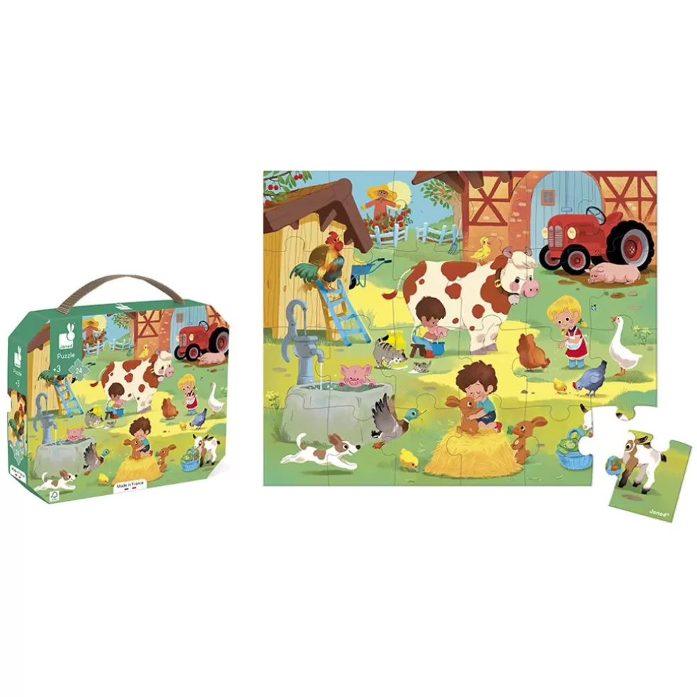 Janod Sinterklaas Cadeau 5 - 6 Jaar* Puzzel - Op De Boerderij (24 Stukjes)