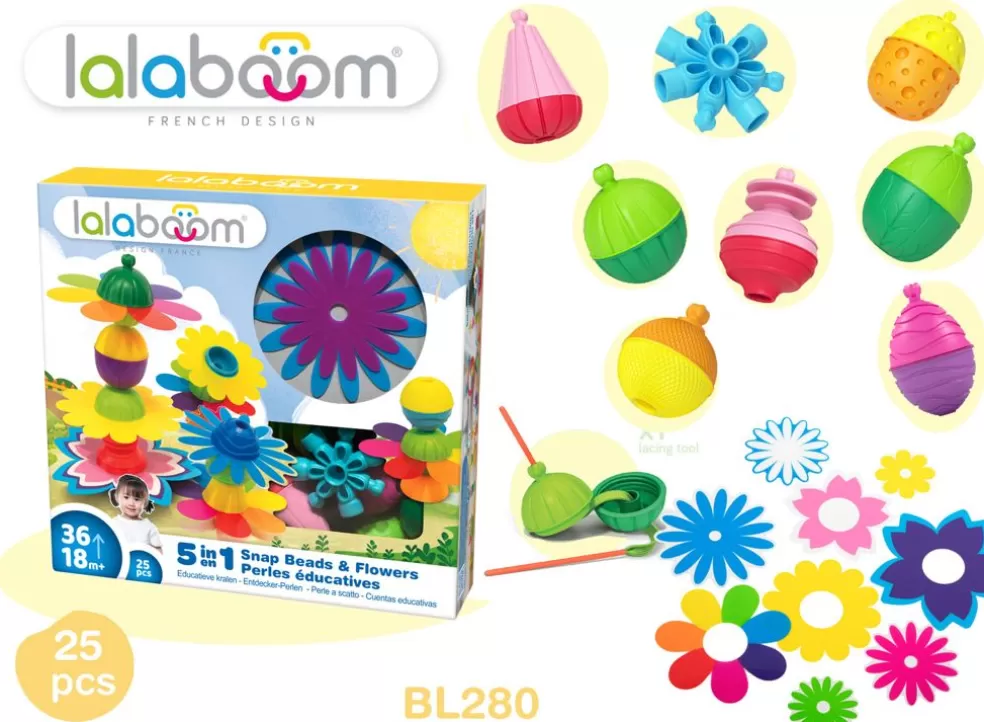 Lalaboom Sinterklaas Cadeau 3 - 4 Jaar* Educatieve Kralen Met Bloemen (25 Stuks)