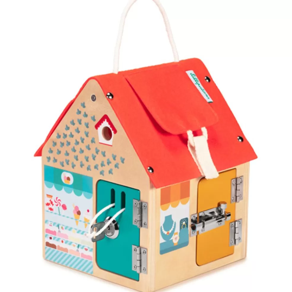 Lilliputiens Sinterklaas Cadeau 3 - 4 Jaar* Houten Huis Met Sloten (Grendelhuis)