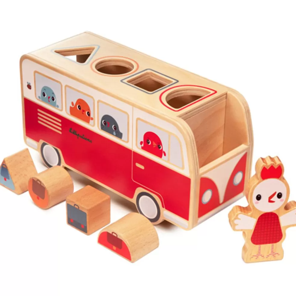 Lilliputiens Sinterklaas Cadeau 3 - 4 Jaar* Houten Vormensorteerder - Paulette Bus