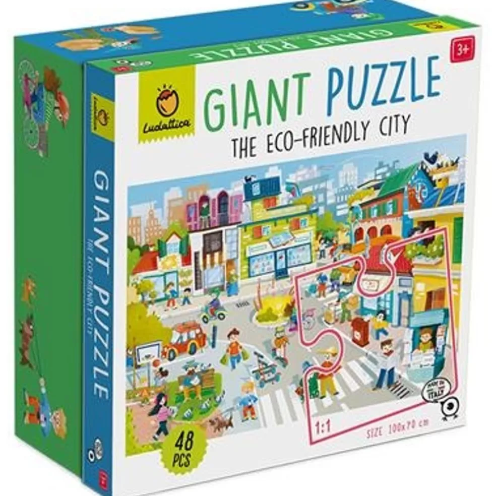 Ludattica Sinterklaas Cadeau 7 - 8 Jaar* Giant Puzzel - De Ecologische Stad (48 Grote Stukken)