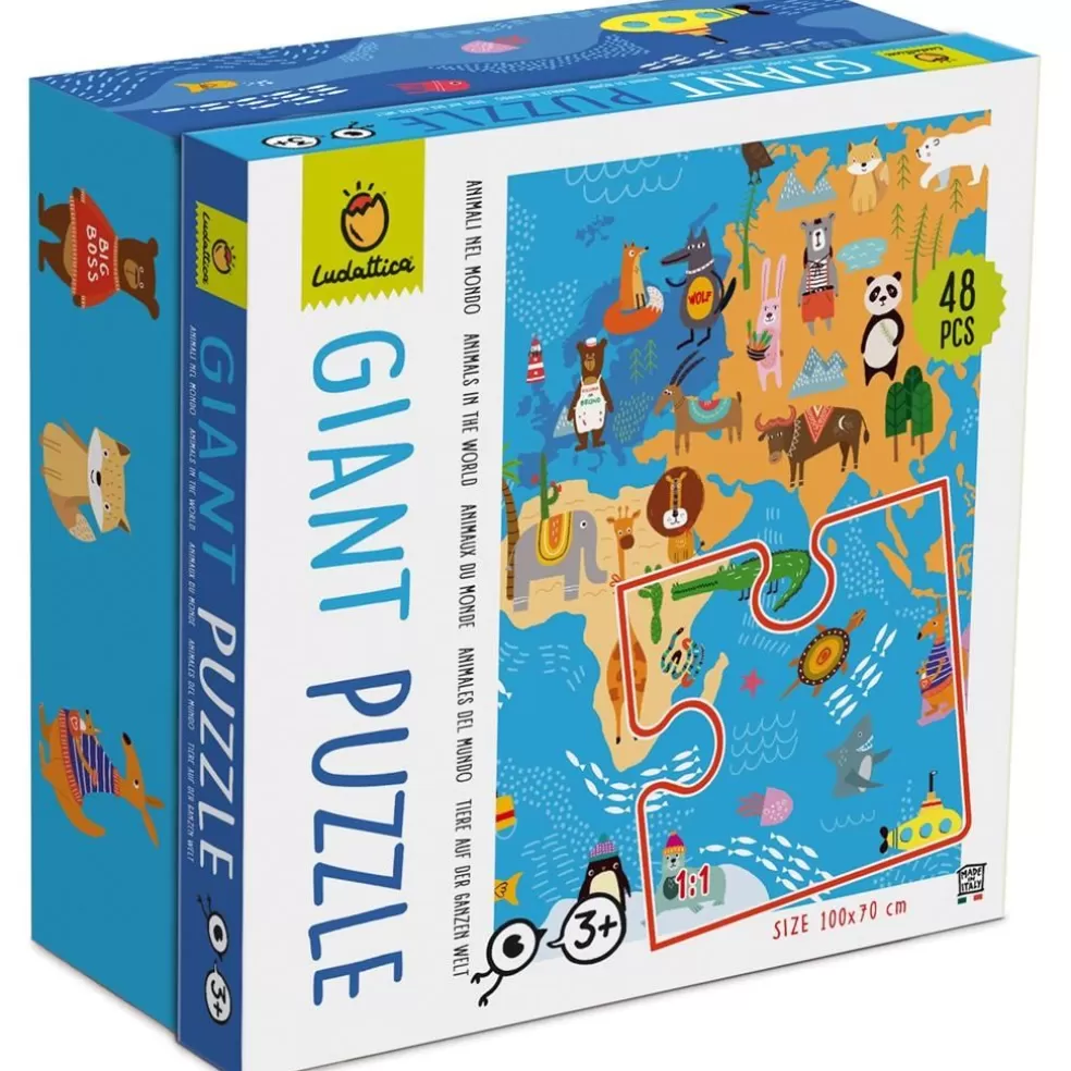 Ludattica Sinterklaas Cadeau 7 - 8 Jaar* Giant Puzzel - Dierenwereld (48 Grote Stukken)