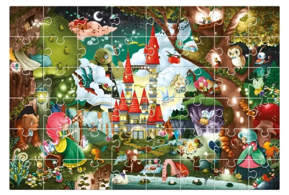 Ludattica Sinterklaas Cadeau 7 - 8 Jaar* Giant Puzzel - Het Magische Kasteel (48 Grote Stukken)