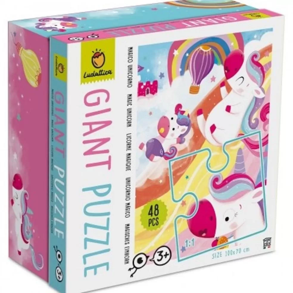 Ludattica Sinterklaas Cadeau 7 - 8 Jaar* Giant Puzzel - Magische Eenhoorn (48 Grote Stukken)