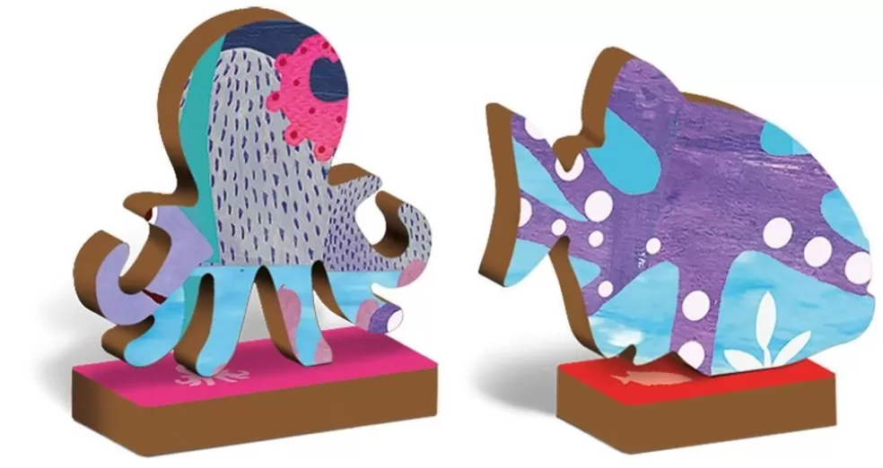 Ludattica Sinterklaas Cadeau 11 - 12 Jaar* Houten Puzzel - Oceaan In De Vorm Van Een Schildpad (48 Stuks Incl 12 Vormen)