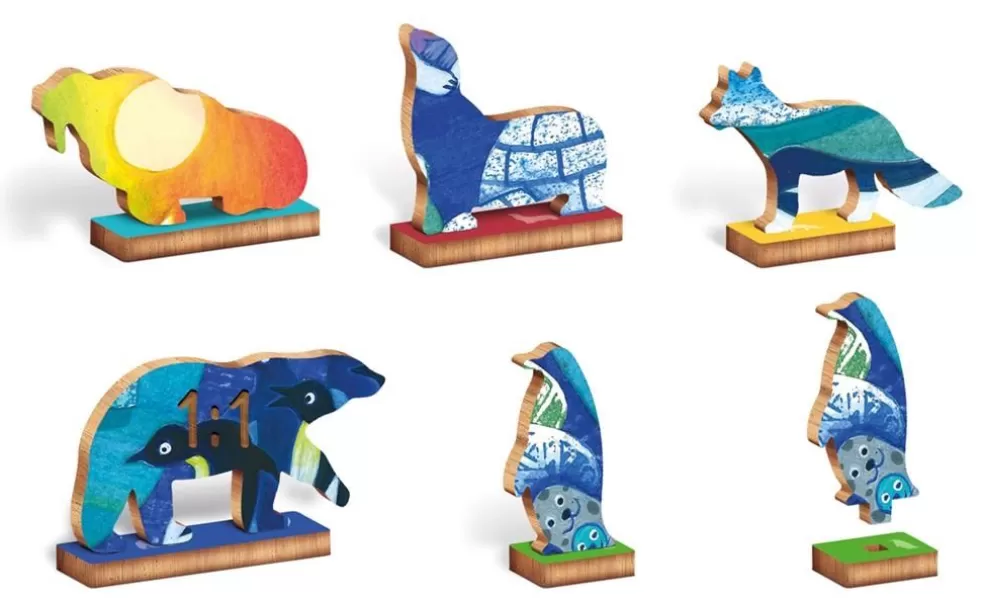 Ludattica Sinterklaas Cadeau 11 - 12 Jaar* Houten Puzzel - Pooldieren In De Vorm Van Een Pinguin (48 Stuks Incl 12 Vormen)
