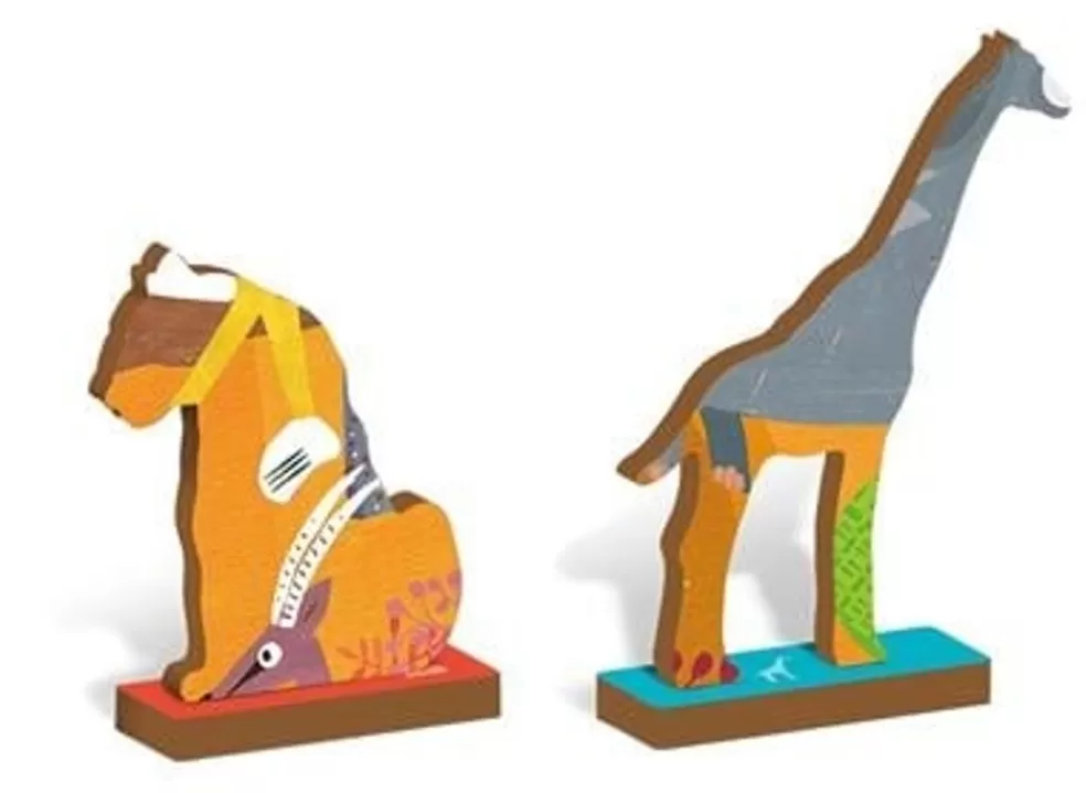 Ludattica Sinterklaas Cadeau 11 - 12 Jaar* Houten Puzzel - Savanne In De Vorm Van Een Olifant (48 Stuks Incl 12 Vormen)