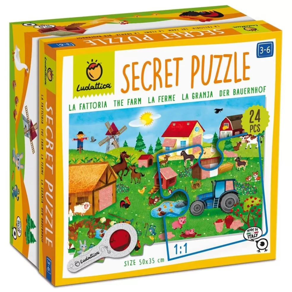 Ludattica Sinterklaas Cadeau 5 - 6 Jaar* Puzzel Met Geheimen - Boerderij (24 Stukjes)