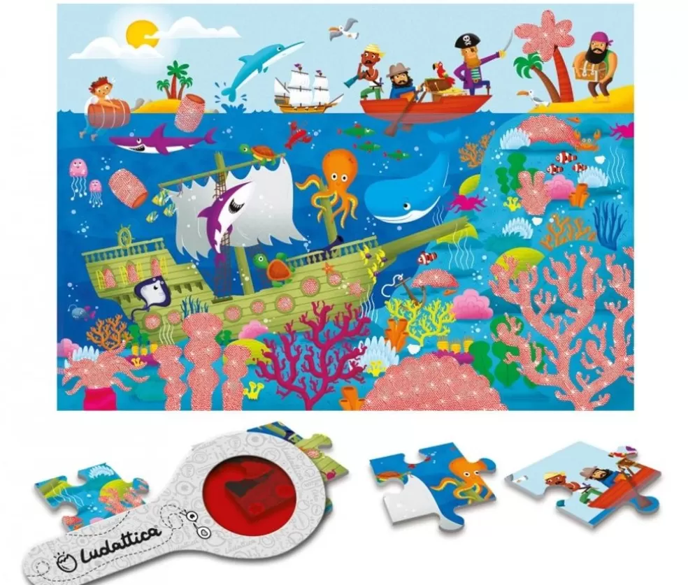 Ludattica Sinterklaas Cadeau 5 - 6 Jaar* Puzzel Met Geheimen - De Zee (24 Stukjes)