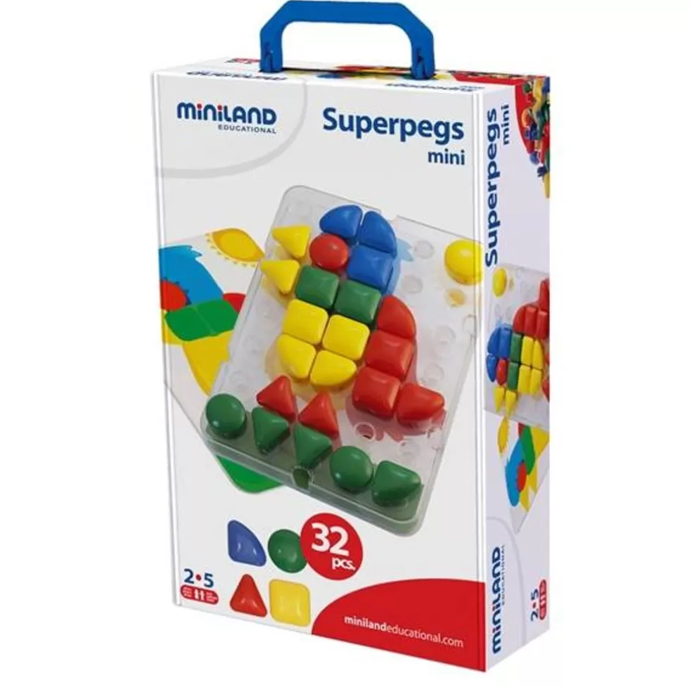 Miniland Sinterklaas Cadeau 3 - 4 Jaar* Mozaiek Superpegs, 36 Mm (32 Stuks)