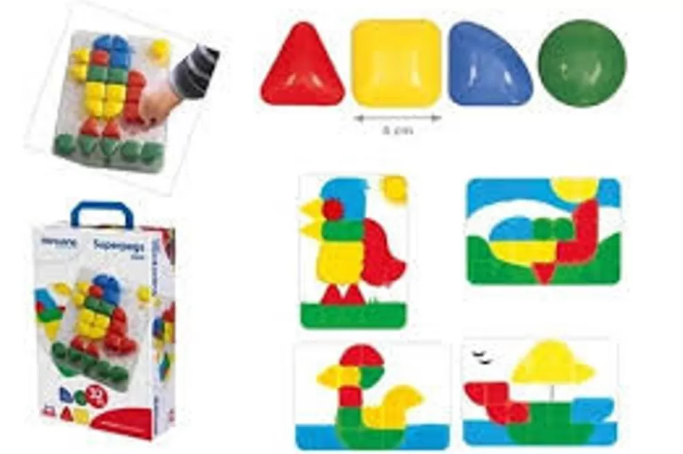 Miniland Sinterklaas Cadeau 3 - 4 Jaar* Mozaiek Superpegs, 36 Mm (32 Stuks)