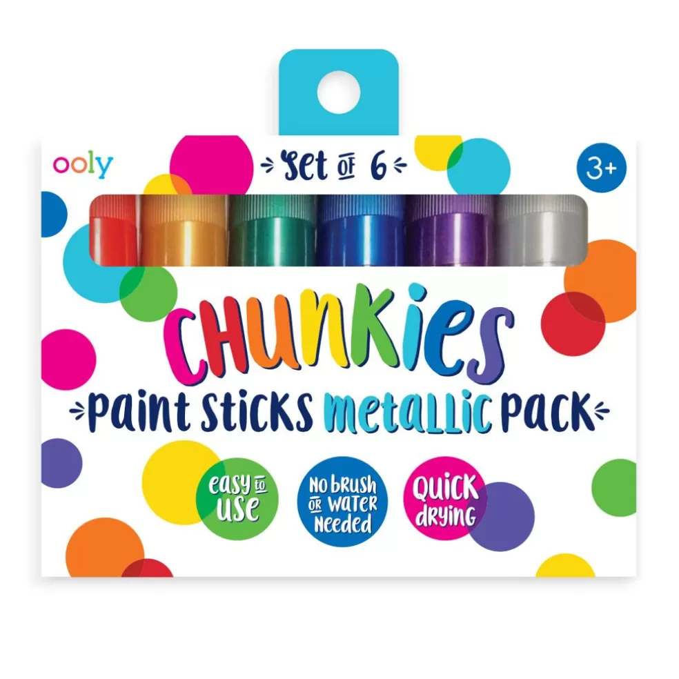 Ooly Sinterklaas Cadeau 7 - 8 Jaar* Chunkies Verf Sticks - Metallic, 6 Stuks