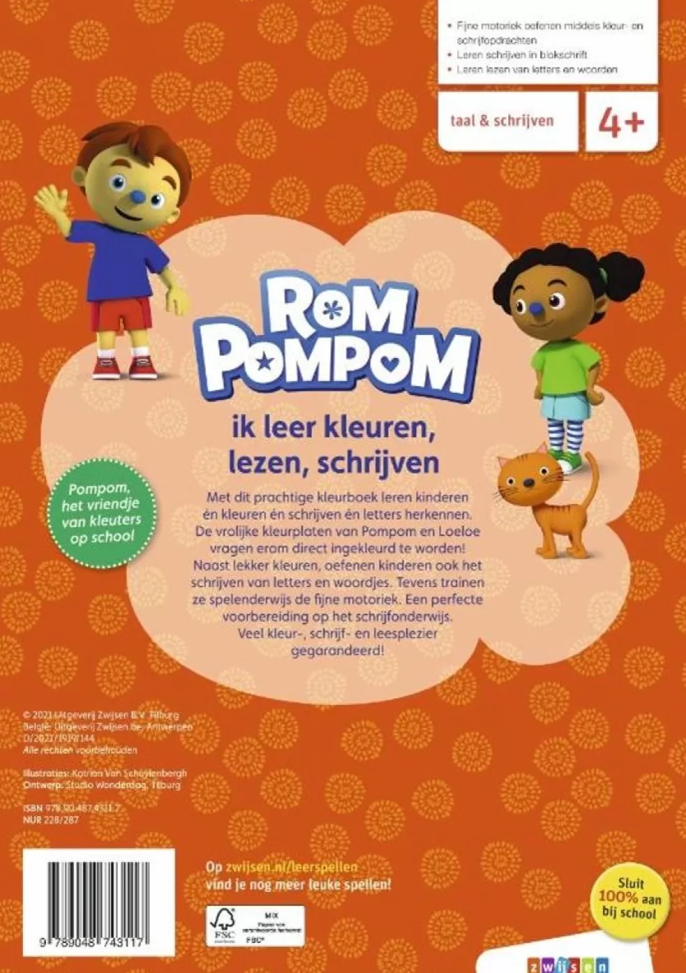 Rompompom Sinterklaas Cadeau 7 - 8 Jaar* Ik Leer Kleuren, Lezen, Schrijven