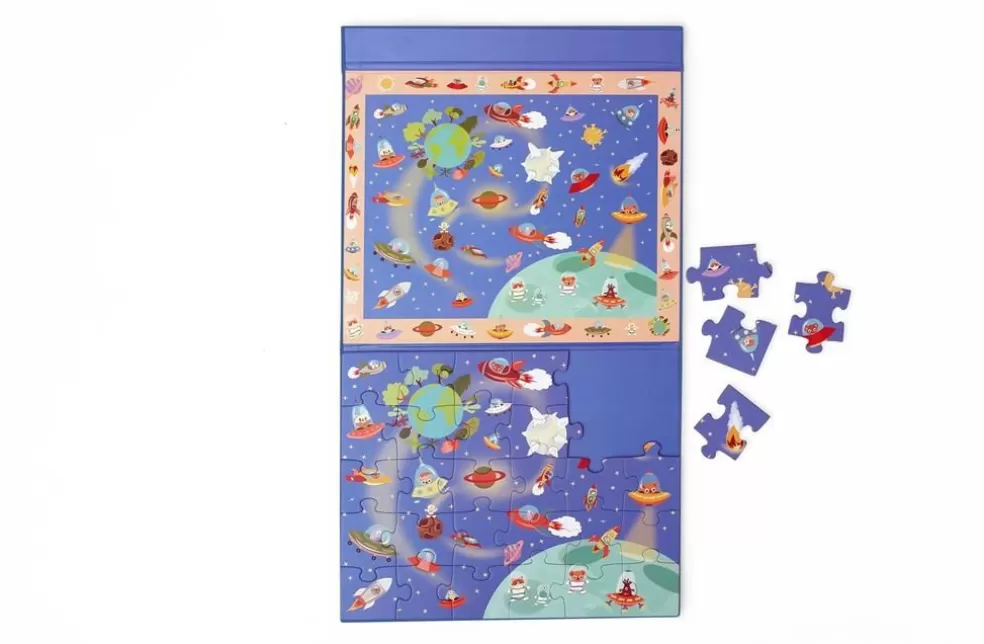 Scratch Sinterklaas Cadeau 7 - 8 Jaar* Magnetische Puzzel 2 In 1 - Ruimte - 30 Stukjes + Mysterie Spel