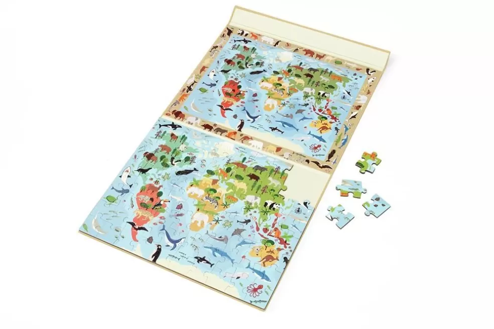 Scratch Sinterklaas Cadeau 7 - 8 Jaar* Magnetische Puzzel 2 In 1 - Wereld - 80 Stukjes + Mysterie Spel