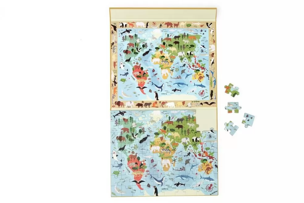 Scratch Sinterklaas Cadeau 7 - 8 Jaar* Magnetische Puzzel 2 In 1 - Wereld - 80 Stukjes + Mysterie Spel