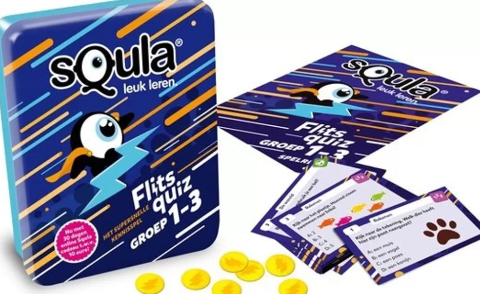 SQula Sinterklaas Cadeau 7 - 8 Jaar* Flitsquiz, Groep 1 T/M 3, Het Supersnelle Kennisspel