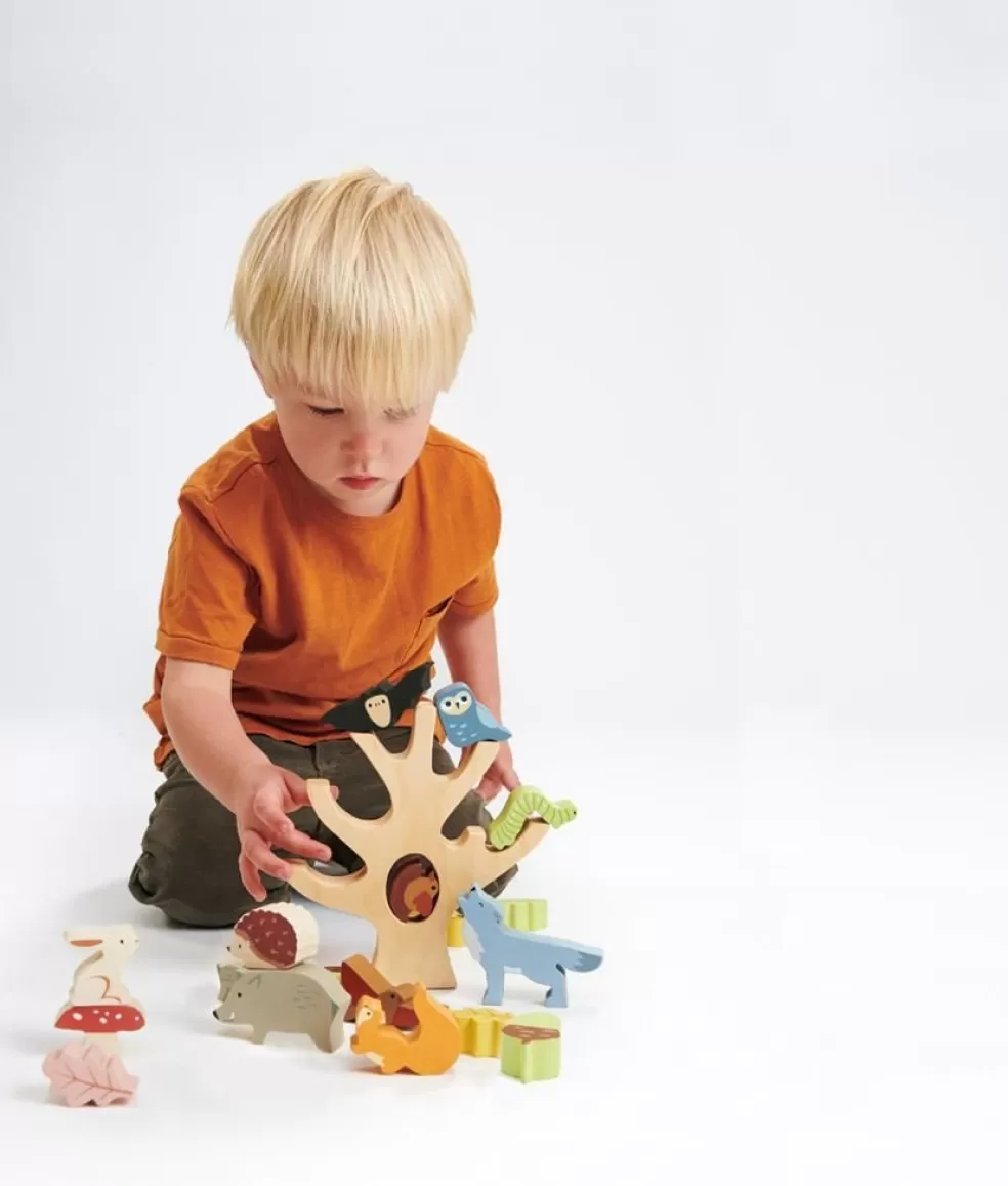 Tender Leaf Toys Sinterklaas Cadeau 5 - 6 Jaar* Houten Speelgoed - Balans/Evenwichtsspel - Stapelboom Bosdieren