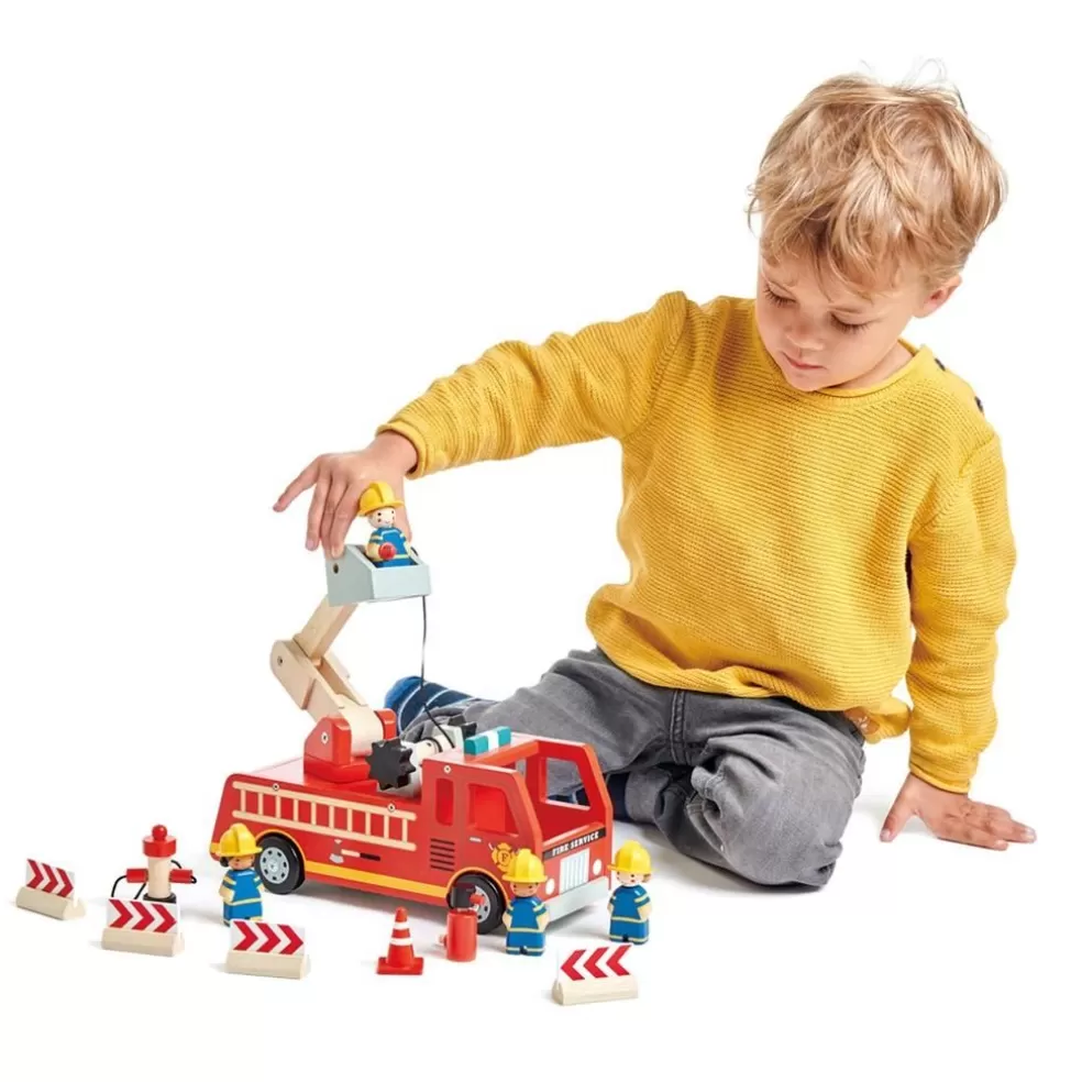 Tender Leaf Toys Sinterklaas Cadeau 3 - 4 Jaar* Houten Speelgoed - Brandweerwagen