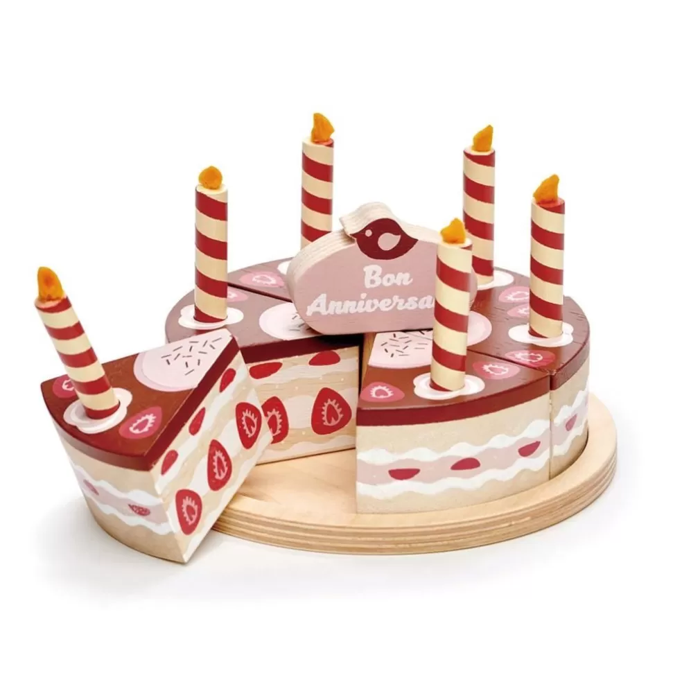 Tender Leaf Toys Sinterklaas Cadeau 5 - 6 Jaar* Houten Speelgoed -Verjaardagstaart Chocolade