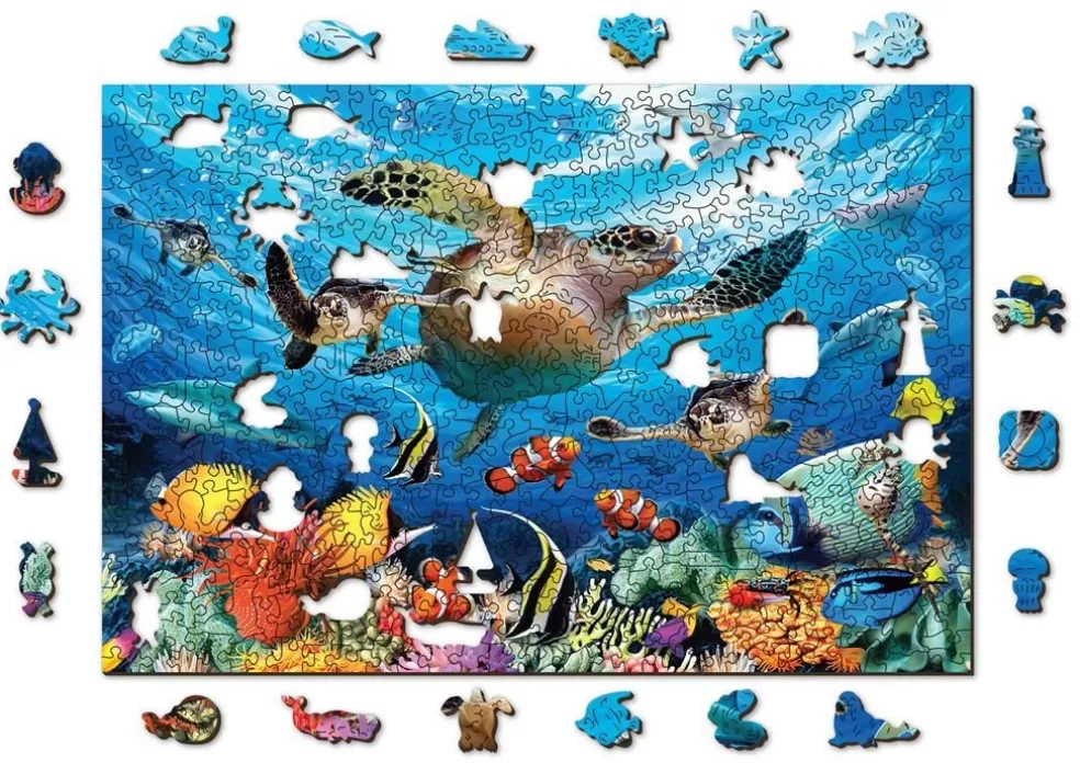 Wooden City Sinterklaas Cadeau 11 - 12 Jaar* Ocean Life - Houten Puzzel ( 505 Stukjes)