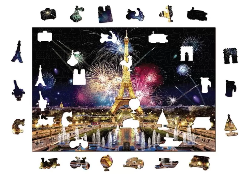 Wooden City Sinterklaas Cadeau 11 - 12 Jaar* Paris By Night - Houten Puzzel ( 505 Stukjes)