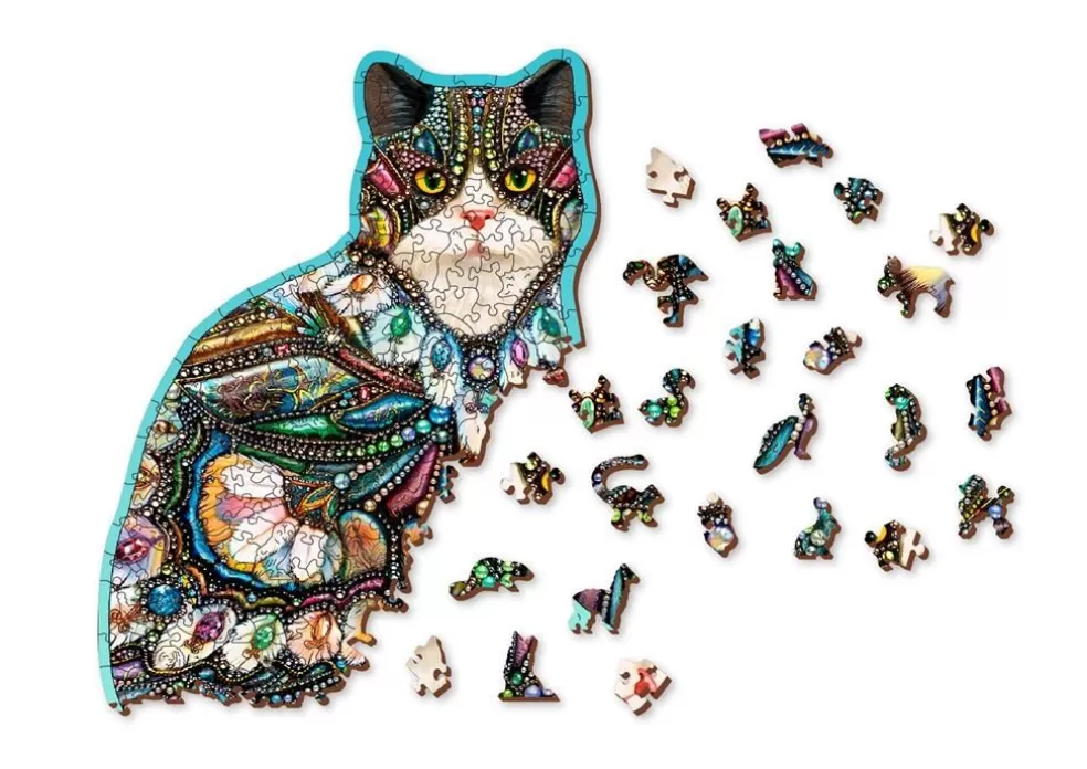 Wooden City Sinterklaas Cadeau 11 - 12 Jaar* The Jeweled Cat - Houten Puzzel ( 250 Stukjes)