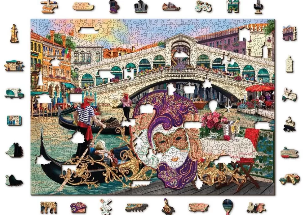 Wooden City Sinterklaas Cadeau 11 - 12 Jaar* Venice Carnaval - Houten Puzzel ( 1010 Stukjes)